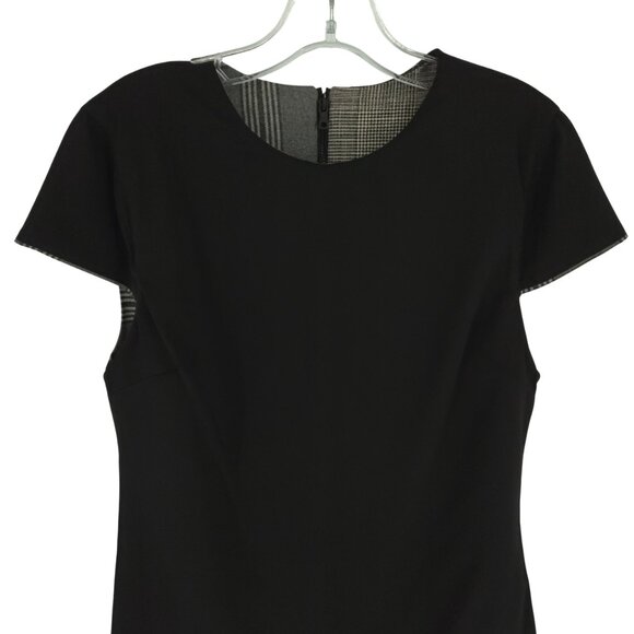 Alice + Olivia Coley Plaid Cap Sleeve Dress Microplaid Houndstooth Sparkle 8 - Picture 9 of 16